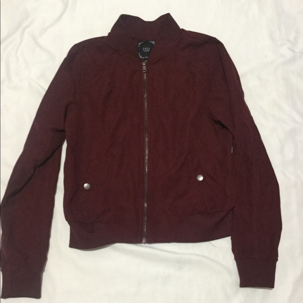 Red zip up jacket